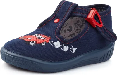 Produktbild von Ladeheid Kinder Hausschuhe LARW001 (Marineblau/Auto, 18 EU)