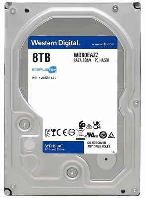 Immagine prodotto di Wd Blue 8tb Hard Disk 3,5" Sata Interno Hdd Server Nas Dvr 5640rpm 256mb Cmr