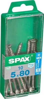 Produktbild von Spax Universalschrauben 5.0 x 80 mm TX 20 Senkkopf - 10 Stück Edelstahl