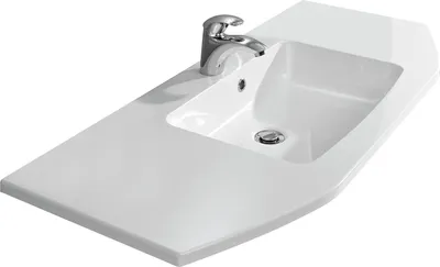 Produktbild von Waschbecken >Abelica I< in Weiß aus Mineralmarmor - 112x2x48cm (BxHxT)