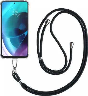 Obrázek produktu pro Pouzdro na telefon vhodné pro Motorola Moto G71 5G Transparent ShockProof s odnímatelnou univerzální šňůrkou - kryt Pouzdro Silikonové ShockProof se šňůrkou - Smartphonics
