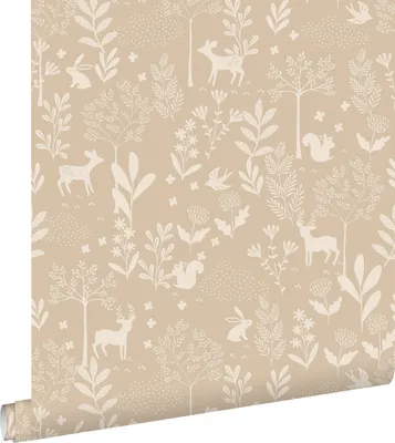 Immagine prodotto di ESTAhome carta da parati foresta con animali della foresta marrone cervine 53 cm x 10.05 m