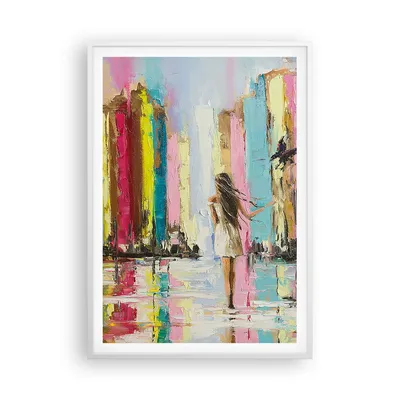 Produktbild von Gerahmtes Poster - Weißer Rahmen - Mädchen Vogel - 70x100 cm - Wand Bild - Wanddeko - Wandbilder - Kunstposter - Wandposter - Bilderrahmen - Bilder - Kunstdruck - Wandbild - P2WPA70x100-3441