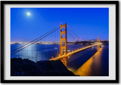 Produktbild von Bild - Bilder - Bilderrahmen - 70 cm x 50 cm - MDF-Rahmen, Wandkunst Brücke in San Francisco