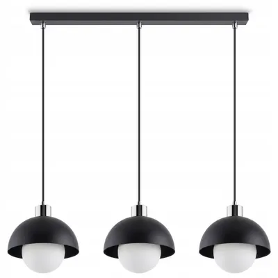 Zdjęcie produktu dla Lampa wisząca LUXOLAR, 75 cm, 3 źródła światła, oprawa G9, czarny chrom, szklane kule, regulowana wysokość