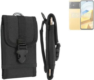 Produktbild von K-S-Trade Holster Handy Hülle kompatibel mit POCO M5 Holster Handytasche Gürtel Tasche Schutz Hülle Robust Outdoor schwarz