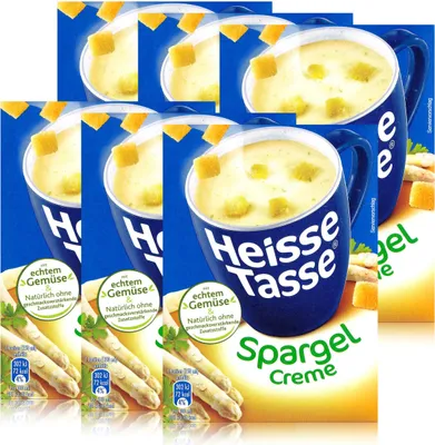 Produktbild von Heisse Tasse Spargel Creme mit Croûtons 3 Beutel á 13,8g (6er Pack)