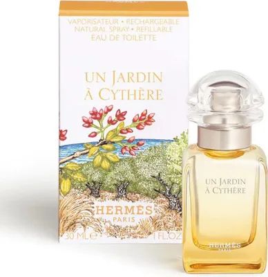 A perfume bottle and its box are displayed side-by-side against a white background.