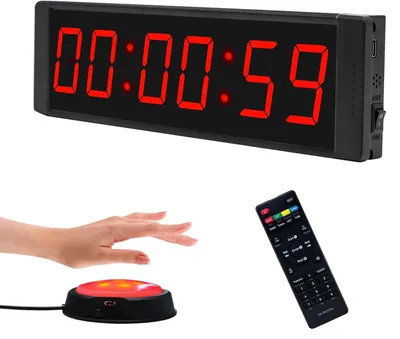 Zdjęcie produktu dla Timer odliczający - Przenośny cyfrowy stoper - Timer do ćwiczeń z pilotem - 12/24-godzinny zegar LED - Precyzyjny timer interwałowy - Przycisk start/stop - Timer sportowy