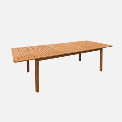 Produktbild von sweeek - Ausziehbarer Gartentisch aus Eukalyptusholz 180/240cm für 6-8 Personen - Natur