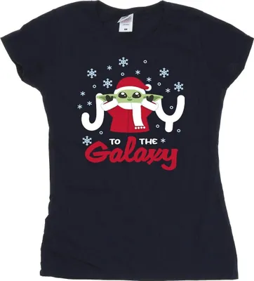 Produktbild von Star Wars - "The Mandalorian Joy To The Galaxy" T-Shirt für Damen BI43488 (S) (Marineblau)
