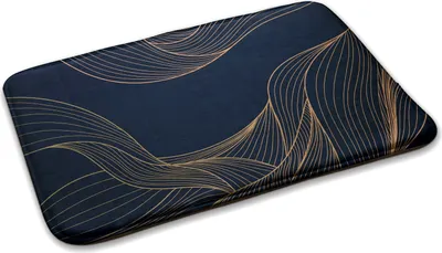 Produktbild von Teppich Teppich Wohnzimmer Schlafzimmer Modern - 75 cm x 45 cm - Abstrakte Goldene Linien