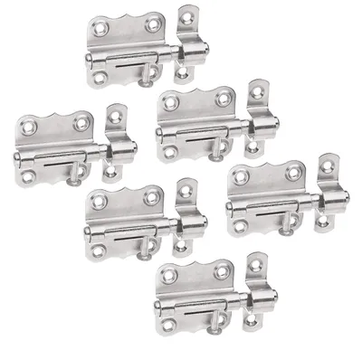 Immagine prodotto di Alberts 858414 Bullone Grendel, con impugnatura a pomello e senza molla, acciaio inox, piastra 39 x 38 mm, bullone Ø 8 mm, set da 6