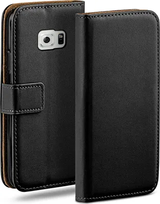 Produktbild von moex® Book Case kompatibel mit Samsung Galaxy S6 - Hülle 360 Grad klappbar, Schwarz