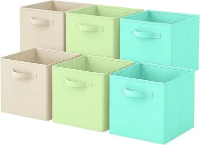 Produktbild von Aufbewahrungskubus Set aus 6 faltbaren Stoffboxen - multifunktionale Aufbewahrungsboxen für Schrank und Regal