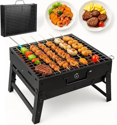 Immagine prodotto di Griglia portatile per barbecue a carbone, ideale per campeggio e picnic