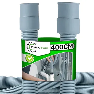Ablaufschlauch für Waschmaschine und Spüler, 4 m, Ø 19/22 mm, grau