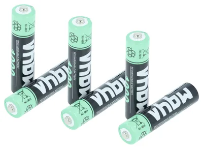 Produktbild von vhbw Akkus AAA, 6 Stück kompatibel mit Telekom T-Com Sinus CA34, 503, CA33, A502i, A205, 503i, A405, 502i, A302i - Akkuzellen, 1000 mAh, 1,2 V, NiMH