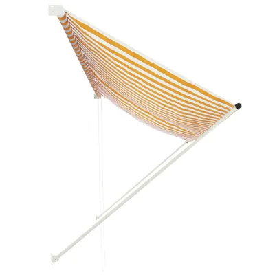 Zdjęcie produktu dla vidaXL Wysuwana markiza żółto-biała 350 x 150 cm