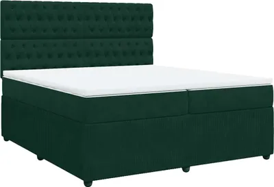 Productafbeelding van vidaXL Boxspringbed met matras, donkergroen, 200x200 cm, fluweel