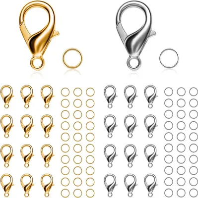 Produktbild von CIYOU 300 Stück Verschluss Armband Verschluisse fur Ketten Kettenverschluss Schmuckverschluss für DIY Halskette Armband Fußkettchen Schmuck Herstellung (Gold+Silber)