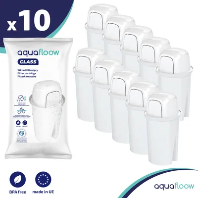 Image de Aquafloow cartouches pour carafe filtrante, | remplacement pour Dafi Classic, Brita Classic 10 pièces
