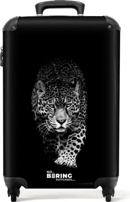 Obrázek produktu pro NoBoringSuitcases.com® - Kufr černý - Black Leopard - 55x35x25Příruční zavazadlo Kufr 55x35x20 cm, 36L,