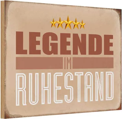 Produktbild von vianmo Holzschild 20x30 cm Legende im Ruhestand Dekoration