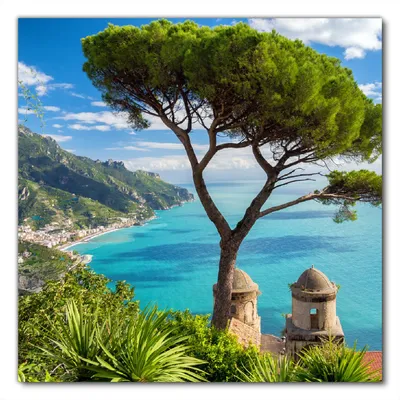 Produktbild von Wallario selbstklebende Möbelfolie/ Tischdecke für Innen und Außen, Größe: 80 x 80 cm - Italienische Küste