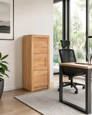 Produktbild von kleiner Aktenschrank 52x42x120 Büroschrank Kernbuche teilmassiv #2687