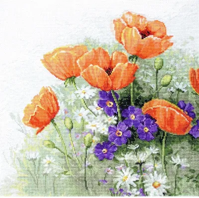 Zdjęcie produktu dla Luca-S Zestaw do haftu krzyżykowego "Maki v", wzór liczony, 28,5x28cm