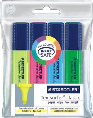 Produktbild von Textmarker Textsurfer 4er Etui sortiert Packung mit 10 Stück