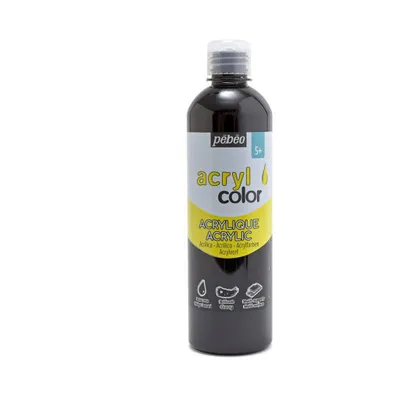 Produktbild von Pébéo Acrylcolor Flüssige Acrylfarbe, 500 ml, Schwarz