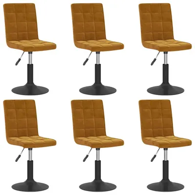 Image de vidaXL Chaises de salle à manger 6 pcs. Pivotant Marron Velours