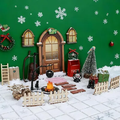 Productafbeelding van Kerstkabouter set - Miniatuur decoratie - Feestelijke aankleding - 33-delige set - 16x16x4 cm - Multi