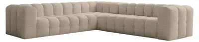 Image de Canapé d'angle Baloo Corner moyen, 6 places, pour salon, tissu Moly, beige