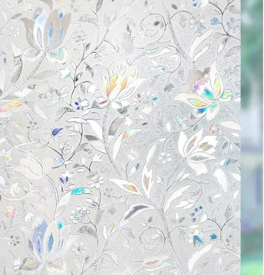 Produktbild von Famanu Fensterfolie selbstklebend, lichtdurchlässig, dekorativ - Blumenmuster, 60 x 300 cm