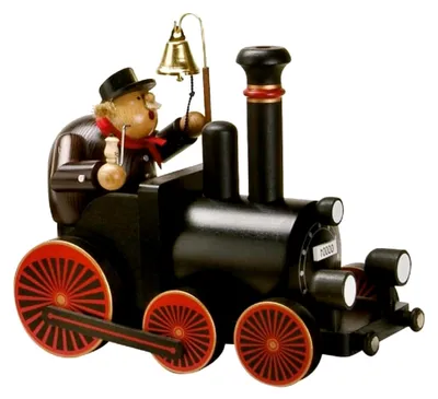 Produktbild von Räuchermännchen Lokführer mit Lokomotive, 22 cm
