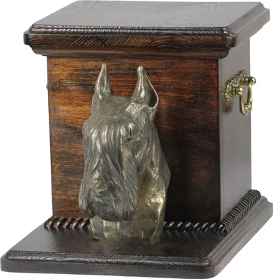 Zdjęcie produktu dla Sznaucer, Schnauzer I - urna na prochy psa ze statuetką, elegancka urna dla psa, wyjątkowa urna z popiersiem psa marki Art-Dog