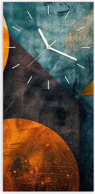 Produktbild von Wanduhr aus Glas mit Motiv Geometrische Kunst- 30 x 60 cm - inkl. Aufhängesystem