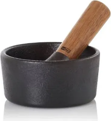 Obrázek produktu pro AdHoc AHM-MO15, Černá, Dřevo, Akácie, Litina, Hmoždíš s paličkou, 0,36 l, 4,2 cm, 60 mm