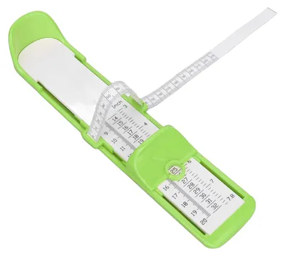 Produktbild von Kinderfußmessgerät, 20 cm Messbereich, hochpräzise Schuhgrößenbestimmung, sicheres und tragbares Messgerät für Kinderfüße, grün