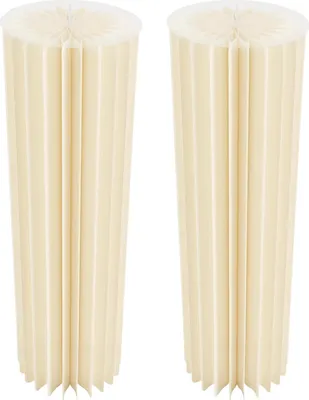 Image de Décoration de mariage - Colonne cylindrique en carton/Porte-fleurs - Structure alvéolaire pliable - Hauteur 100 cm - Charge 50 kg - Lot de 2 - Blanc
