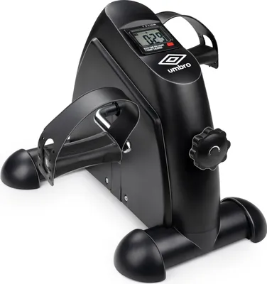Produktbild von Umbro Mini Fahrrad Arm und Beintrainer - Exercise Bike - Tischfahrrad - Einstellbarer Widerstand und 5 Programme - LCD-Display - Misst Distanz, Hübe und Kalorien - Schwarz