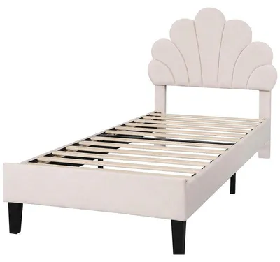Image de Lit d'enfant ADBD-008-OR2, rembourré, 90 x 200 cm, beige