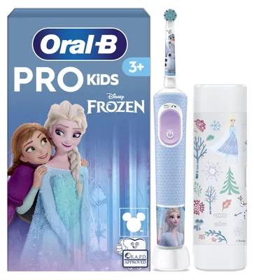 Produktbild von Oral-B Vitality Pro Frozen, Kind, Rotierende-vibrierende Zahnbürste, Puls, Schwarz, Grau, 2 min, Schwarz