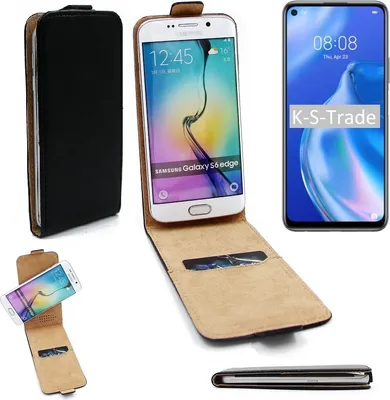 Produktbild von K-S-Trade® Schutz-Hülle Handy-Hülle kompatibel mit Huawei P40 lite 5G Flipstyle  360° Smartphone Tasche, schwarz, Case Flip cover