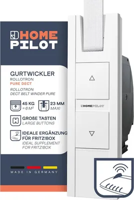 Immagine prodotto di HOMEPILOT - Avvolgitore a nastro RolloTron Pure DECT | Avvolgitore elettrico a nastro per un comodo controllo delle tapparelle. Accessori per tapparelle Smart Home - anche per il retrofit