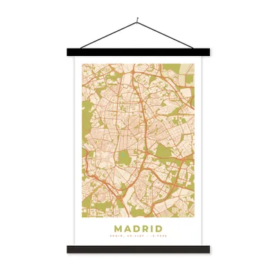 Produktbild von MuchoWow® Textilposter Madrid - Vintage - Stadtplan - Karte 120x180 cm mit schwarzem Rahmen - Fotos