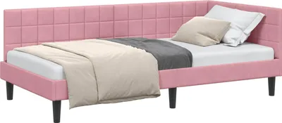 Immagine prodotto di vidaXL Struttura letto ad angolo con testiera rosa 100 cm x 200 cm in velluto